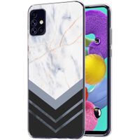 iMoshion Design hoesje Samsung Galaxy A51 - Marmer - Wit / Zwart