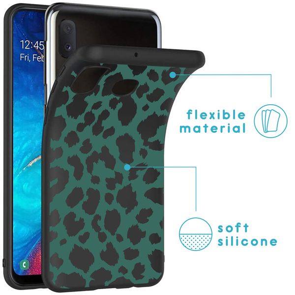 iMoshion Design hoesje Samsung Galaxy A20e - Luipaard - Groen / Zwart