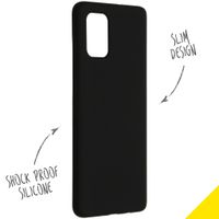 Accezz Liquid Silicone Backcover Samsung Galaxy A71 - Zwart