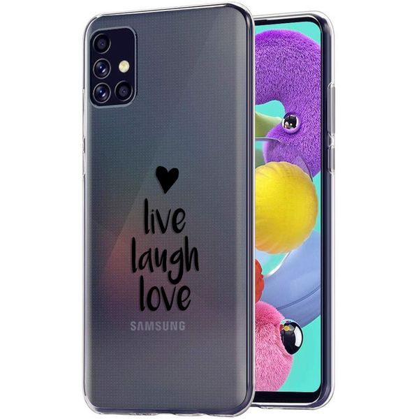 iMoshion Design hoesje Galaxy A51 - Live Laugh Love - Zwart