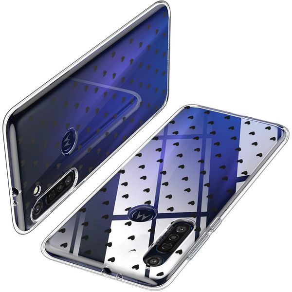 iMoshion Design hoesje Motorola Moto G8 Power - Hartjes - Zwart