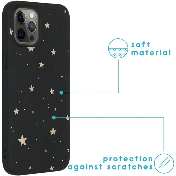 iMoshion Design hoesje iPhone 12 Pro Max - Sterren / Zwart