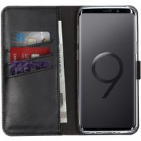 Selencia Echt Lederen Bookcase Samsung Galaxy S9 - Zwart