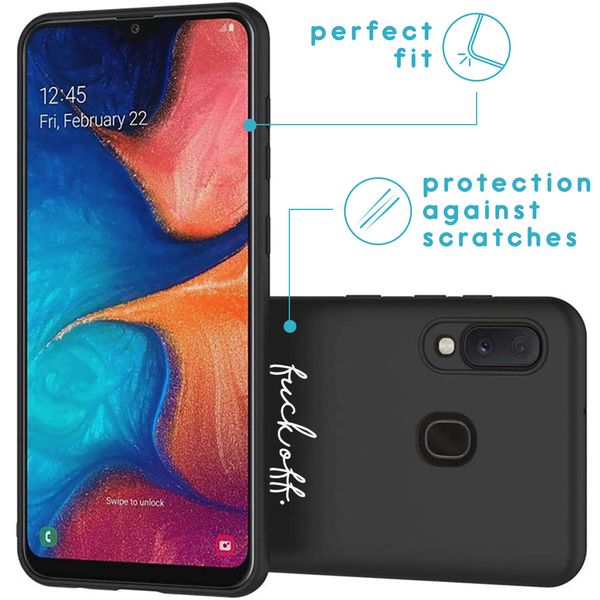 iMoshion Design hoesje Samsung Galaxy A20e - Fuck Off - Zwart