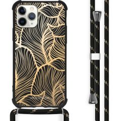 iMoshion Design hoesje met koord iPhone 11 Pro Max - Bladeren - Goud