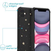 iMoshion Design hoesje met koord iPhone 11 - Sterren - Zwart / Goud