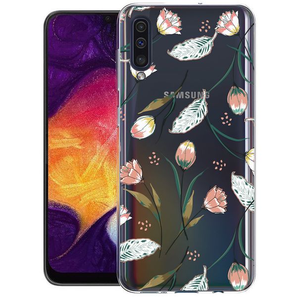 iMoshion Design hoesje Galaxy A50 / A30s - Bloem - Roze / Groen