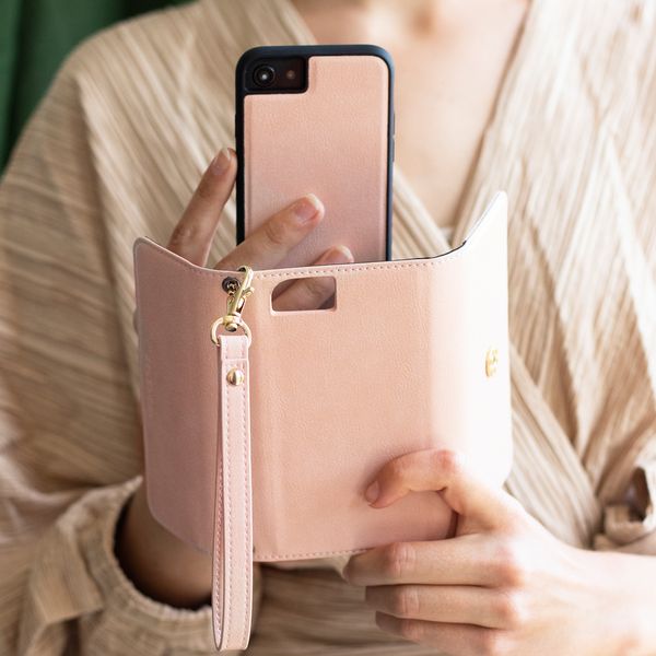 Selencia Uitneembare Vegan Lederen Clutch Galaxy S21 - Roze