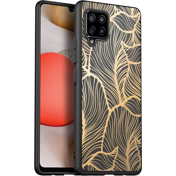 iMoshion Design hoesje Samsung Galaxy A42 - Bladeren / Zwart