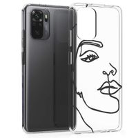 iMoshion Design hoesje Xiaomi Redmi Note 10 (4G) / Note 10S - Abstract Gezicht - Zwart