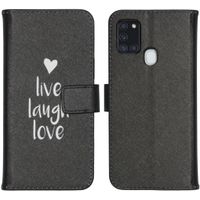 iMoshion Design Softcase Bookcase Galaxy A21s - Live Laugh Love