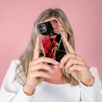 iMoshion Design hoesje iPhone 11 - Marmer - Gebroken Rood