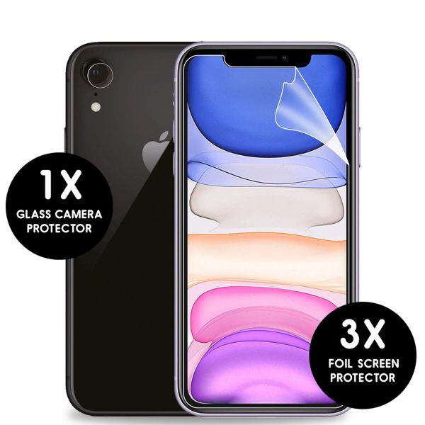 iMoshion Screenprotector Folie 3 Pack + Camera Protector iPhone Xr