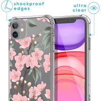 iMoshion Design hoesje met koord iPhone 11 - Bloem - Roze / Groen