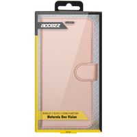 Accezz Wallet Softcase Bookcase Motorola One Vision - Rose Goud