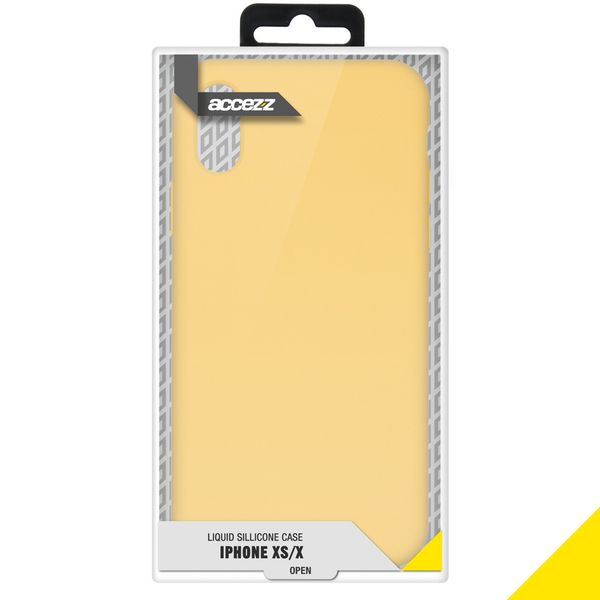 Accezz Liquid Silicone Backcover iPhone Xs / X - Yellow