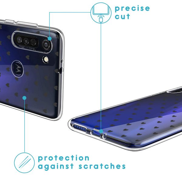 iMoshion Design hoesje Motorola Moto G8 Power - Hartjes - Zwart