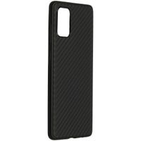 Carbon Softcase Backcover Samsung Galaxy A71 - Zwart