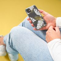 iMoshion Design hoesje Samsung Galaxy A41 - Bladeren / Zwart