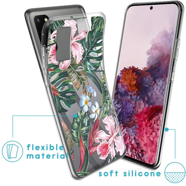 iMoshion Design hoesje Samsung Galaxy S20 - Jungle - Groen / Roze