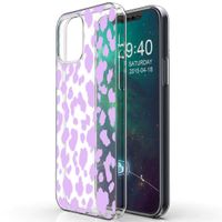 iMoshion Design hoesje iPhone 12 (Pro) - Luipaard - Paars