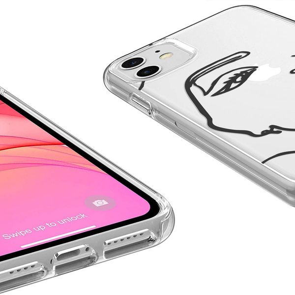 iMoshion Design hoesje iPhone 11 - Abstract Gezicht - Zwart