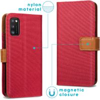 iMoshion Luxe Canvas Bookcase Samsung Galaxy A41 - Rood