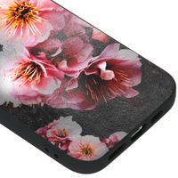 iMoshion Design hoesje iPhone 12 Mini - Bloem - Roze / Zwart