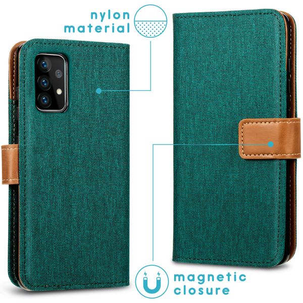 iMoshion Luxe Canvas Bookcase Samsung Galaxy A52(s) (5G/4G) - Groen