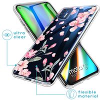 iMoshion Design hoesje Motorola Moto G9 Plus - Bloem - Roze