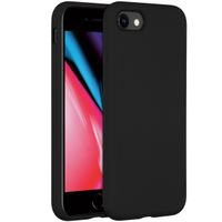 Accezz Liquid Silicone Backcover iPhone SE (2022 / 2020) / 8 / 7 - Zwart