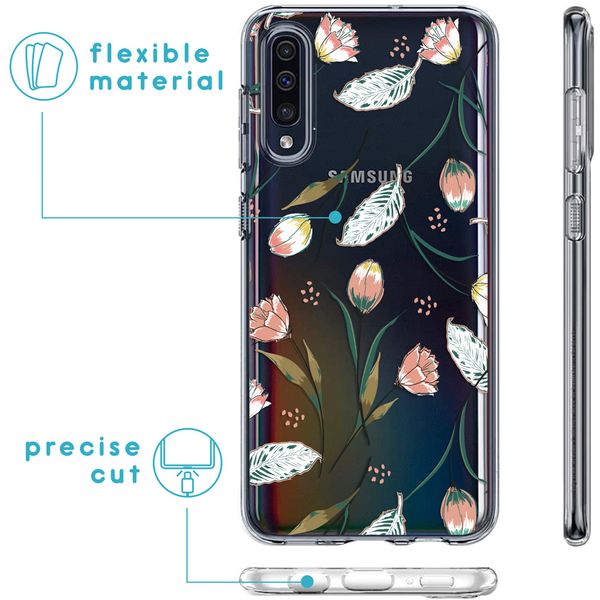 iMoshion Design hoesje Galaxy A50 / A30s - Bloem - Roze / Groen