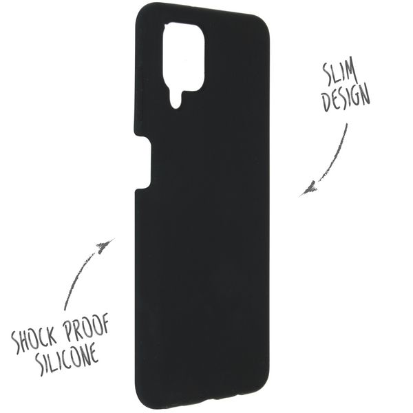 Accezz Liquid Silicone Backcover Samsung Galaxy A12 - Zwart