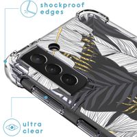 iMoshion Design hoesje met koord voor Samsung Galaxy S21 Plus - Bladeren - Zwart / Goud