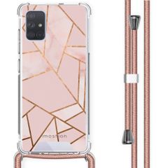 iMoshion Design hoesje met koord Samsung Galaxy A71 - Grafisch Koper - Roze / Goud