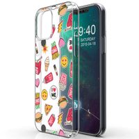 iMoshion Design hoesje iPhone 12 (Pro) - Fastfood - Multicolor