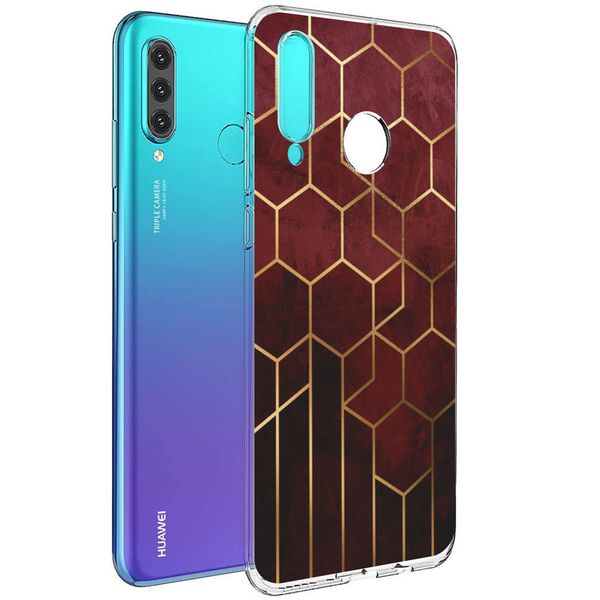 iMoshion Design hoesje Huawei P30 Lite - Patroon - Rood