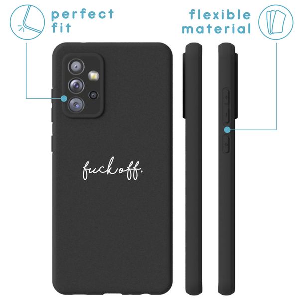 iMoshion Design hoesje Samsung Galaxy A72 - Fuck Off - Zwart