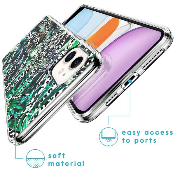 iMoshion Design hoesje iPhone 11 - Jungle - Wit / Zwart / Groen