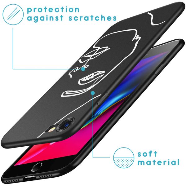 iMoshion Design hoesje iPhone SE (2022 / 2020) / 8 / 7 - Abstract Gezicht