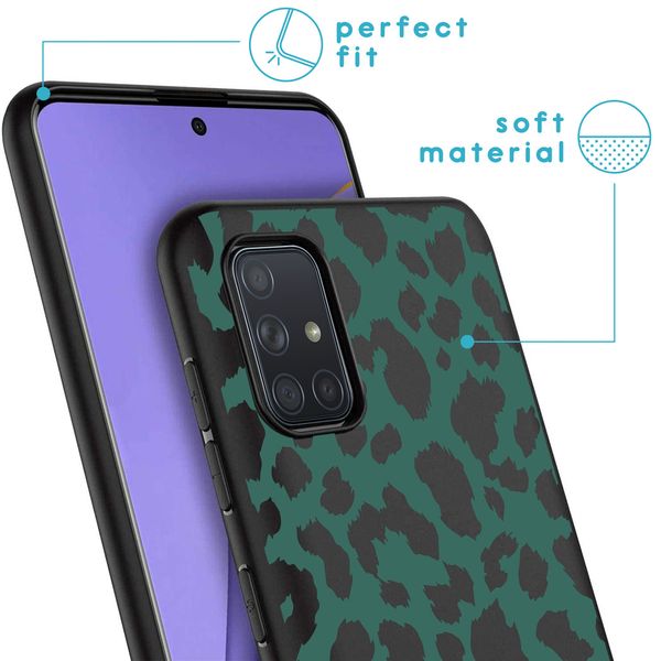 iMoshion Design hoesje Samsung Galaxy A71 - Luipaard - Groen / Zwart