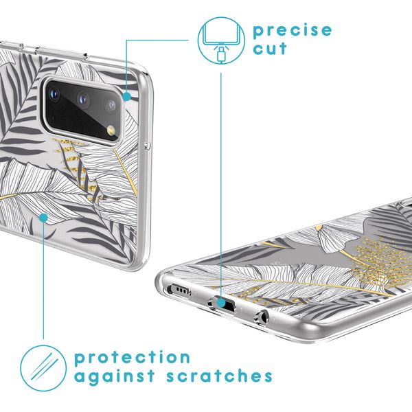 iMoshion Design hoesje Samsung Galaxy S20 - Bladeren / Zwart