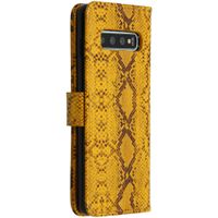 Slangenprint Bookcase Samsung Galaxy S10 - Geel