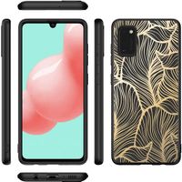 iMoshion Design hoesje Samsung Galaxy A41 - Bladeren / Zwart