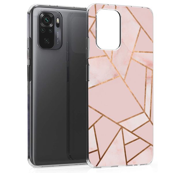 iMoshion Design hoesje Xiaomi Redmi Note 10 (4G) / Note 10S - Grafisch Koper - Zwart / Roze