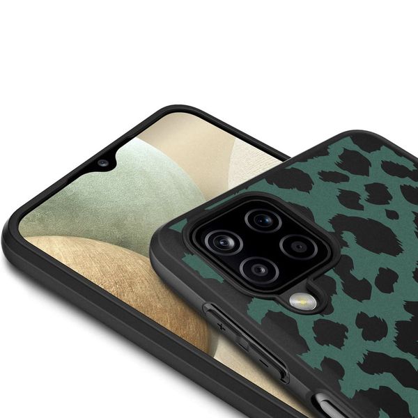 iMoshion Design hoesje Samsung Galaxy A12 - Luipaard - Groen / Zwart