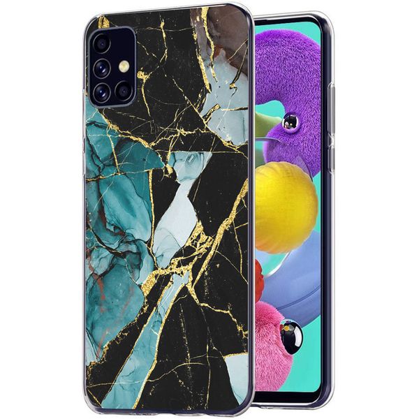 iMoshion Design hoesje Samsung Galaxy A51 - Marmer - Gebroken Blauw