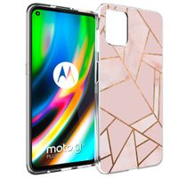 iMoshion Design hoesje Motorola Moto G9 Plus - Grafisch Koper / Roze