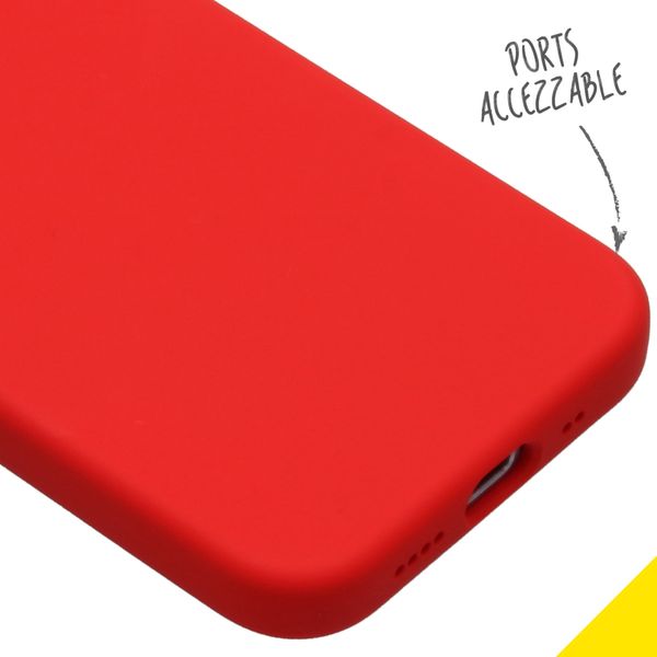 Accezz Liquid Silicone Backcover iPhone 12 Mini - Rood