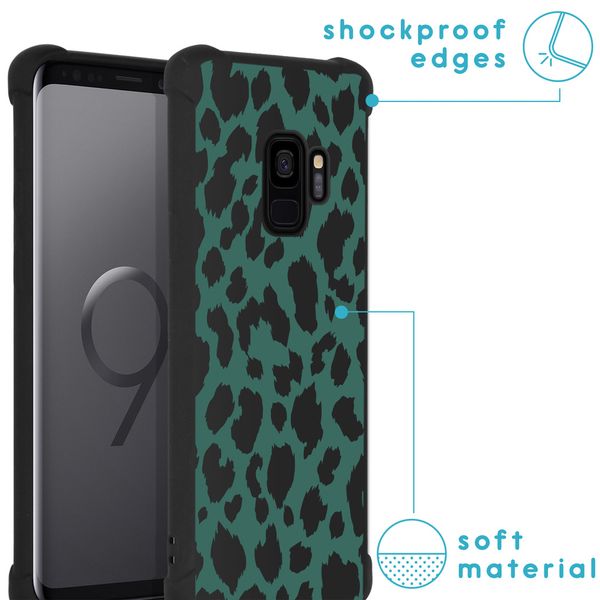 iMoshion Design hoesje met koord Samsung Galaxy S9 - Luipaard - Groen / Zwart